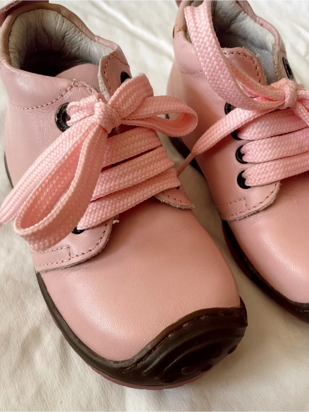 PRIMIGI Kids Baby Boots Pink Leather Lace Up Walkers Sneakers Made In Italy